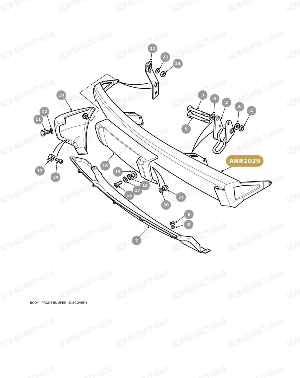 ANR2029 LAND ROVER - FRONT BUMPER From ALLMAKES