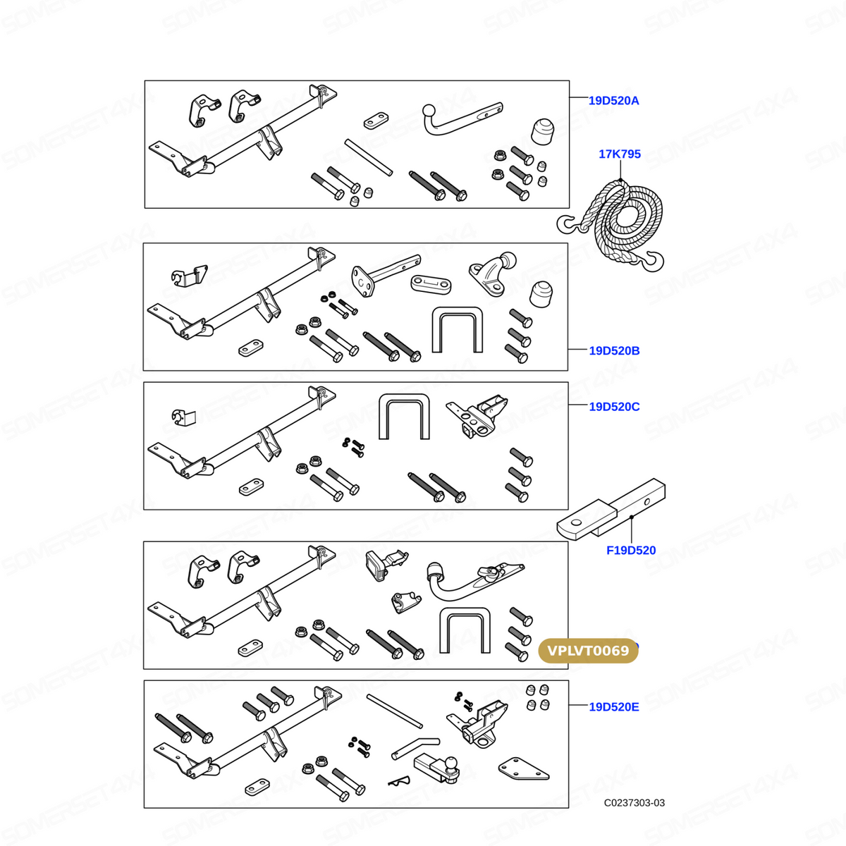 VPLVT0069 LAND ROVER - TOW BAR KIT - QUICK RELEASE - EVOQUE From WITTER