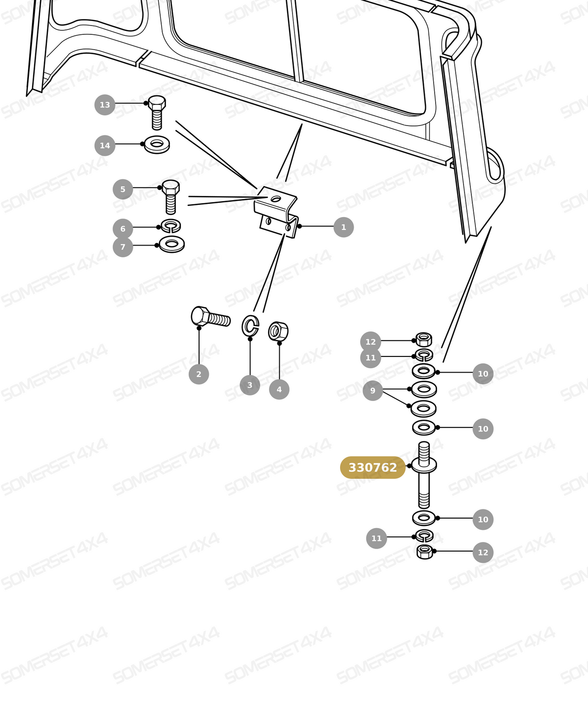 330762 LAND ROVER - MOUNTING STUD From ALLMAKES