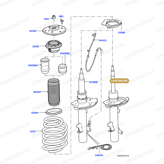 LR070934B LAND ROVER - SHOCK ABSORBER From BILSTEIN