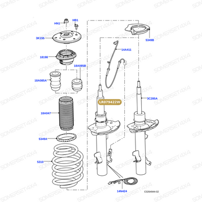 LR079422W LAND ROVER - SHOCK ABSORBER - FRONT - RH - FITS From BWI