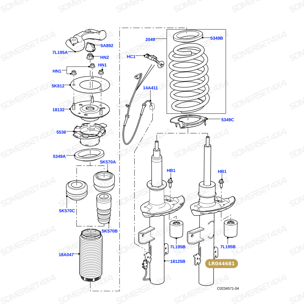 LR044681 LAND ROVER - SHOCK ABSORBER - LH From BILSTEIN