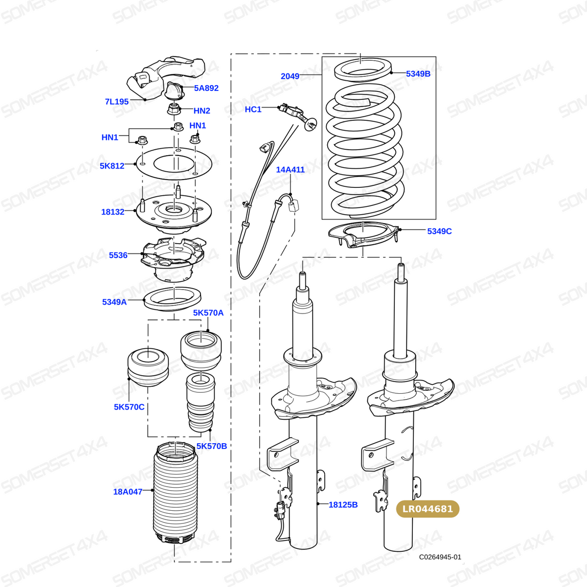 LR044681 LAND ROVER - SHOCK ABSORBER - LH From BILSTEIN
