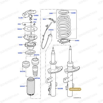 LR044681W LAND ROVER - SHOCK ABSORBER - LH From BWI