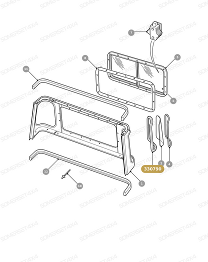 330790 LAND ROVER - GLASS SEAL From ALLMAKES