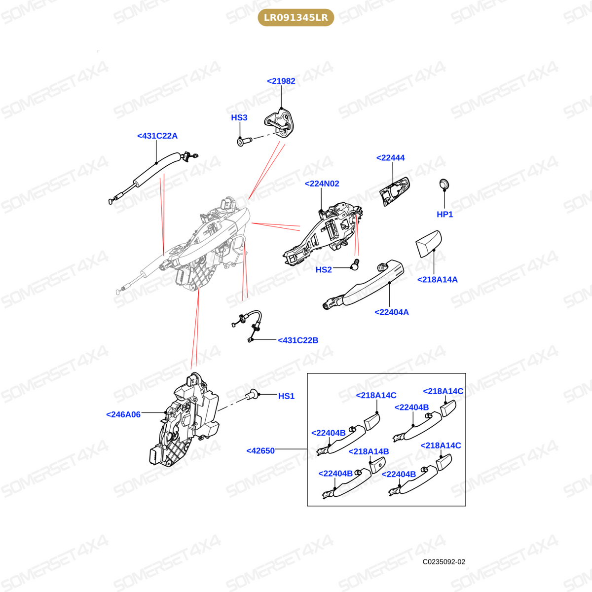 LR091345LR GENUINE LAND ROVER - LATCH - REAR DOOR