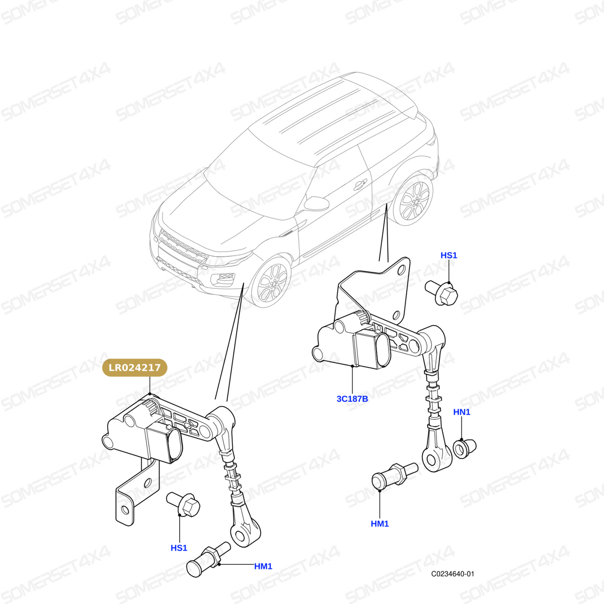 LR024217 LAND ROVER - SENSOR ASSY - RANGE ROVER EVOQUE - LH - FRONT From ALLMAKES