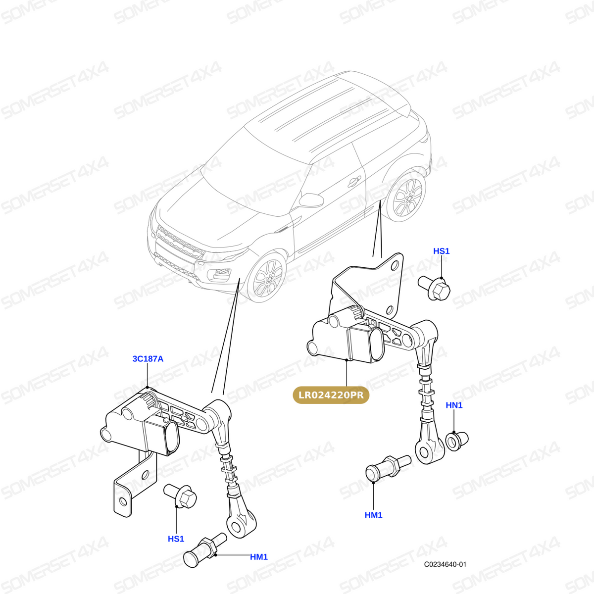 LR024220PR LAND ROVER - SENSOR - RIDE HEIGHT - AIR SUSPENSION From PROEVO+