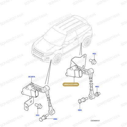 LR024220PR LAND ROVER - SENSOR - RIDE HEIGHT - AIR SUSPENSION From PROEVO+