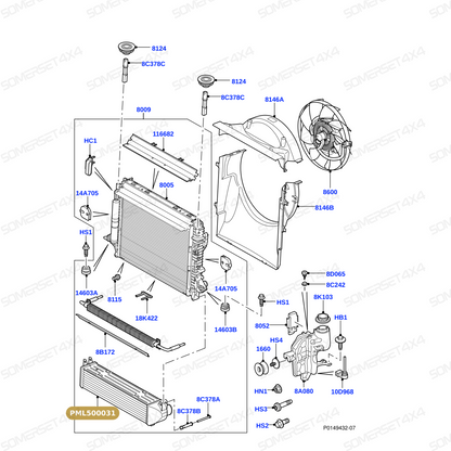 PML500031 LAND ROVER - INTERCOOLER - RRS 05 -09 From ALLMAKES