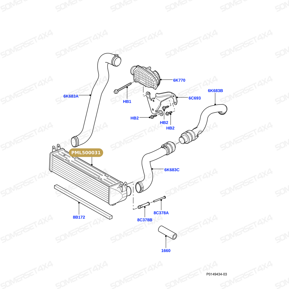 PML500031 LAND ROVER - INTERCOOLER - RRS 05 -09 From ALLMAKES