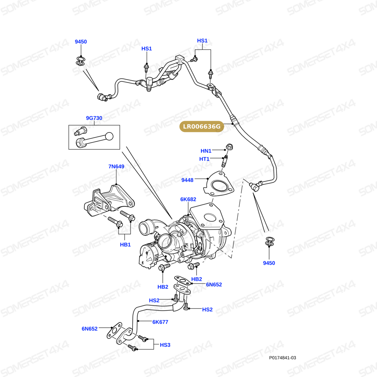 LR006636G LAND ROVER - PIPE - OIL FEED - TURBO - RRS 3.6 V8 D From PR2 ALLMAKES OE