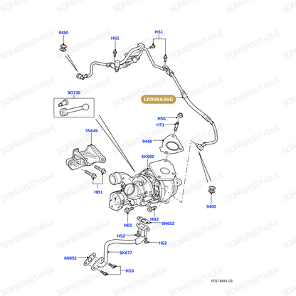 LR006636G LAND ROVER - PIPE - OIL FEED - TURBO - RRS 3.6 V8 D From PR2 ALLMAKES OE