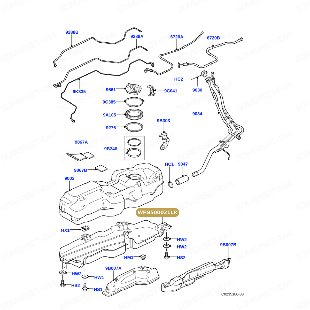 WFN500021LR GENUINE LAND ROVER - STRAP - FUEL TANK