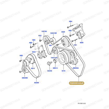 PQR500340LR GENUINE LAND ROVER - V-Belt