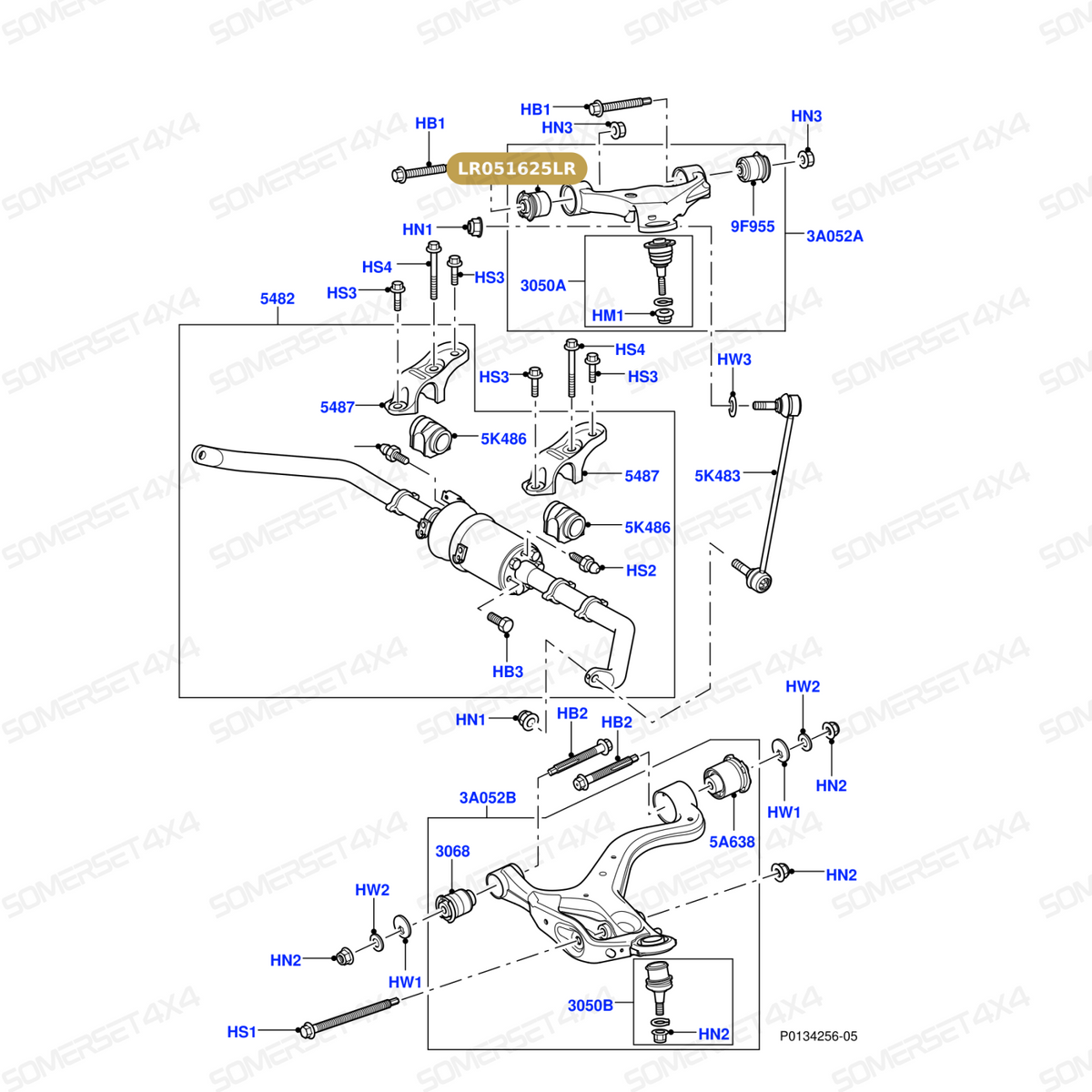 LR051625LR GENUINE LAND ROVER - Bush - Arm