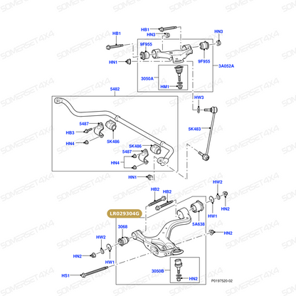 LR029304G LAND ROVER - ARM - LOWER SUSPENSION - FRONT - RH From PR2 ALLMAKES OE