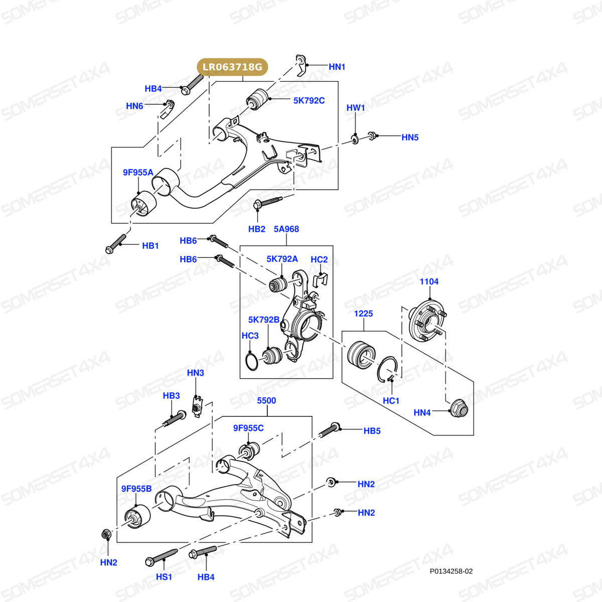 LR063718G LAND ROVER - ARM REAR SUSPENSION From PR2 ALLMAKES OE