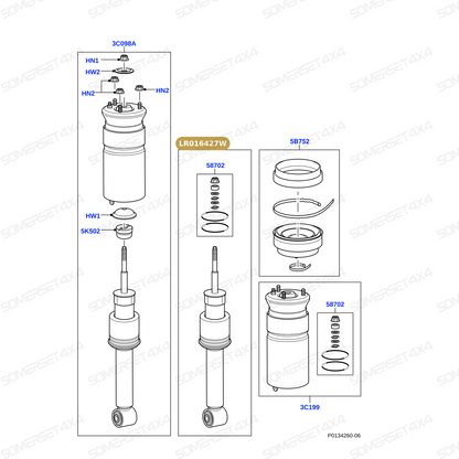 LR016427W LAND ROVER - DAMPER ASSY From BWI