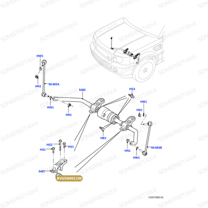 RVU500011W LAND ROVER - BUSH - STABILIZER BAR - FRONT - WITH STABILITY CONTROL From BWI