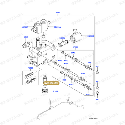 RVJ100010W LAND ROVER - FILTER AND PLUG ASSEMBLY - ACE VALVE From BWI