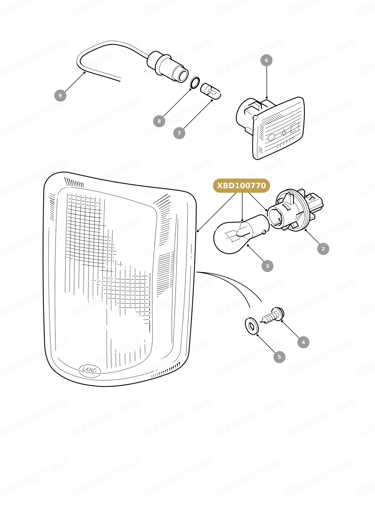 XBD100770 LAND ROVER - LAMP - INDICATOR - FRONT - L.H From ALLMAKES