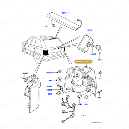 XFB500440LR GENUINE LAND ROVER - LAMP - REAR