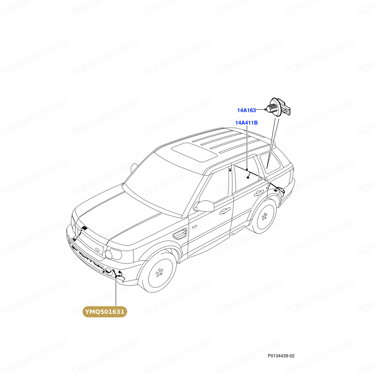 YMQ501631 LAND ROVER - WIRE ASSY From PR2 ALLMAKES OE