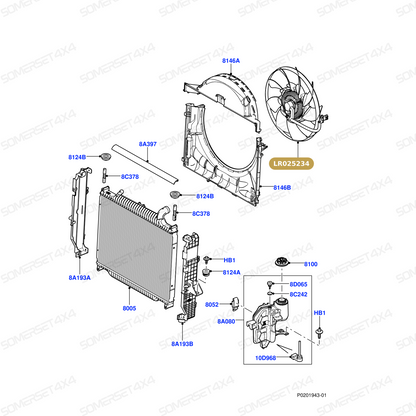 LR025234 LAND ROVER - FAN AND DRIVE - ASSEMBLY - ENGINE COOLING From BEHR