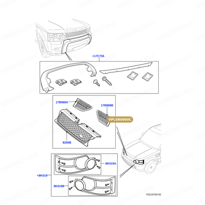 VPLSB0060C CHROME FRONT GRILLE ASSY From ALLMAKES