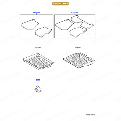 VPLAS0198LR GENUINE LAND ROVER - MATS - FLOOR - RUBBER - SET