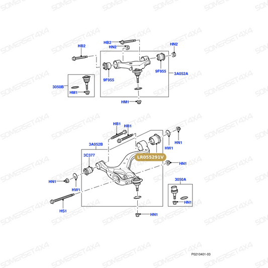 LR055291V LAND ROVER - BUSH - SUSPENSION ARM From OEM VIBRACOUSTIC