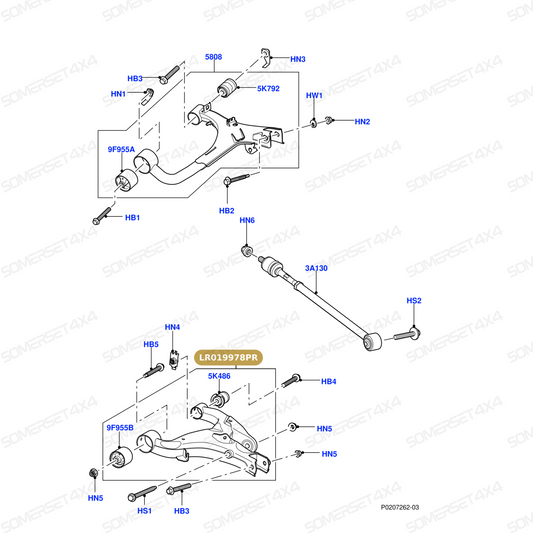 LR019978PR LAND ROVER - ARM ASSY - LH REAR SUSPENSION - RRS 05-0 From PROEVO+