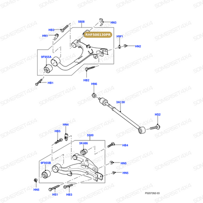 RHF500130PR LAND ROVER - BUSH - SUSPENSION ARM - REAR RADIUS ARM From PROEVO+