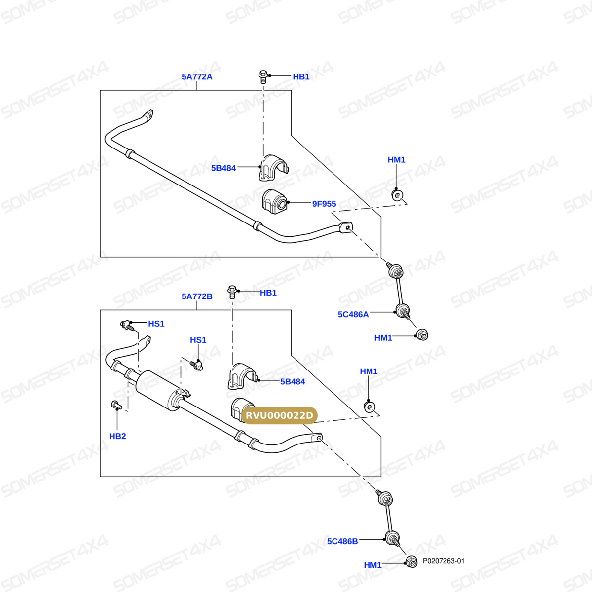 RVU000022D LAND ROVER - BUSH - ANTI ROLL BAR - WITH ACE AND STABILITY CONTROL From DELPHI