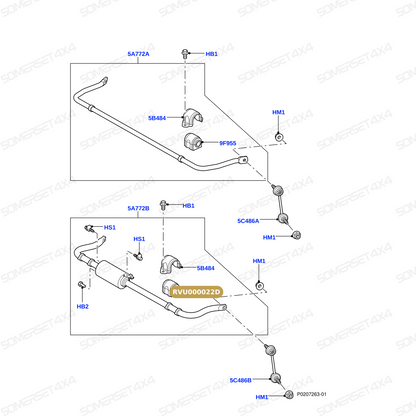 RVU000022D LAND ROVER - BUSH - ANTI ROLL BAR - WITH ACE AND STABILITY CONTROL From DELPHI