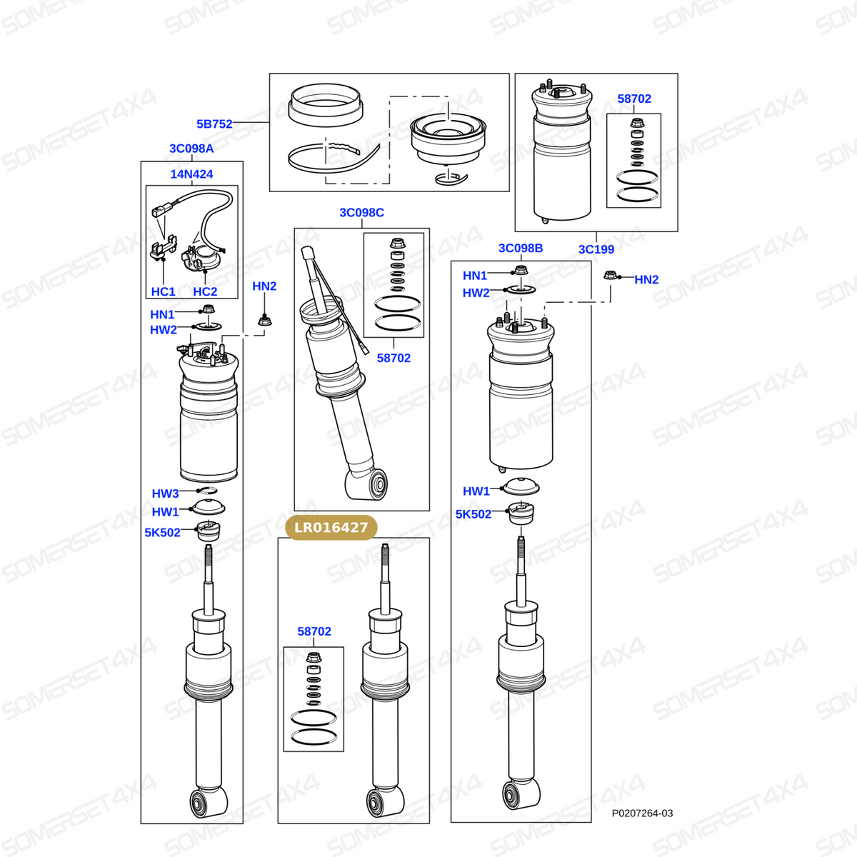 LR016427 LAND ROVER - DAMPER ASSY From BWI