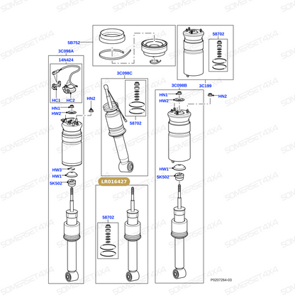 LR016427 LAND ROVER - DAMPER ASSY From BWI