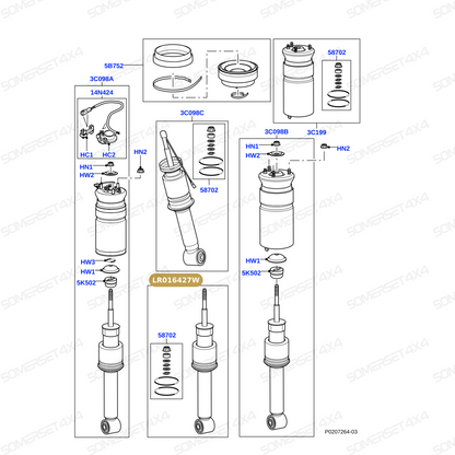 LR016427W LAND ROVER - DAMPER ASSY From BWI