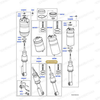LR016424W LAND ROVER - DAMPER ASSY From BWI
