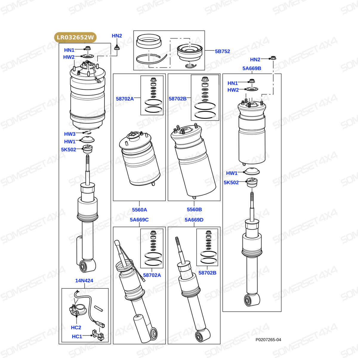 LR032652W LAND ROVER - SHOCK ABSORBER From BWI