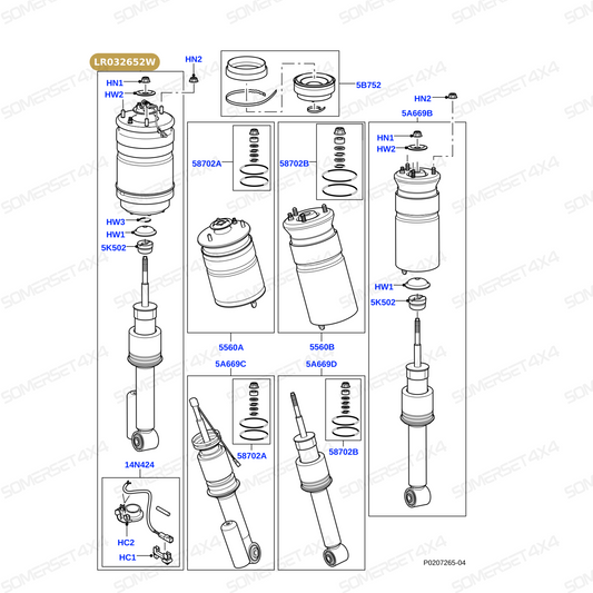 LR032652W LAND ROVER - SHOCK ABSORBER From BWI