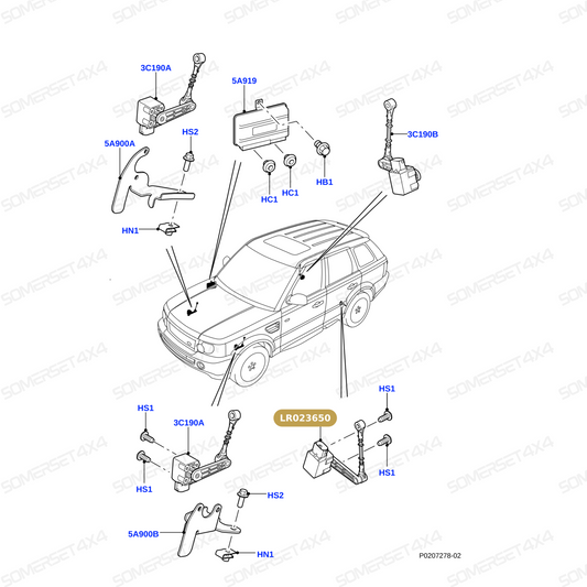 LR023650 LAND ROVER - SENSOR ASSY - RANGE ROVER 10-13 - REAR From ALLMAKES
