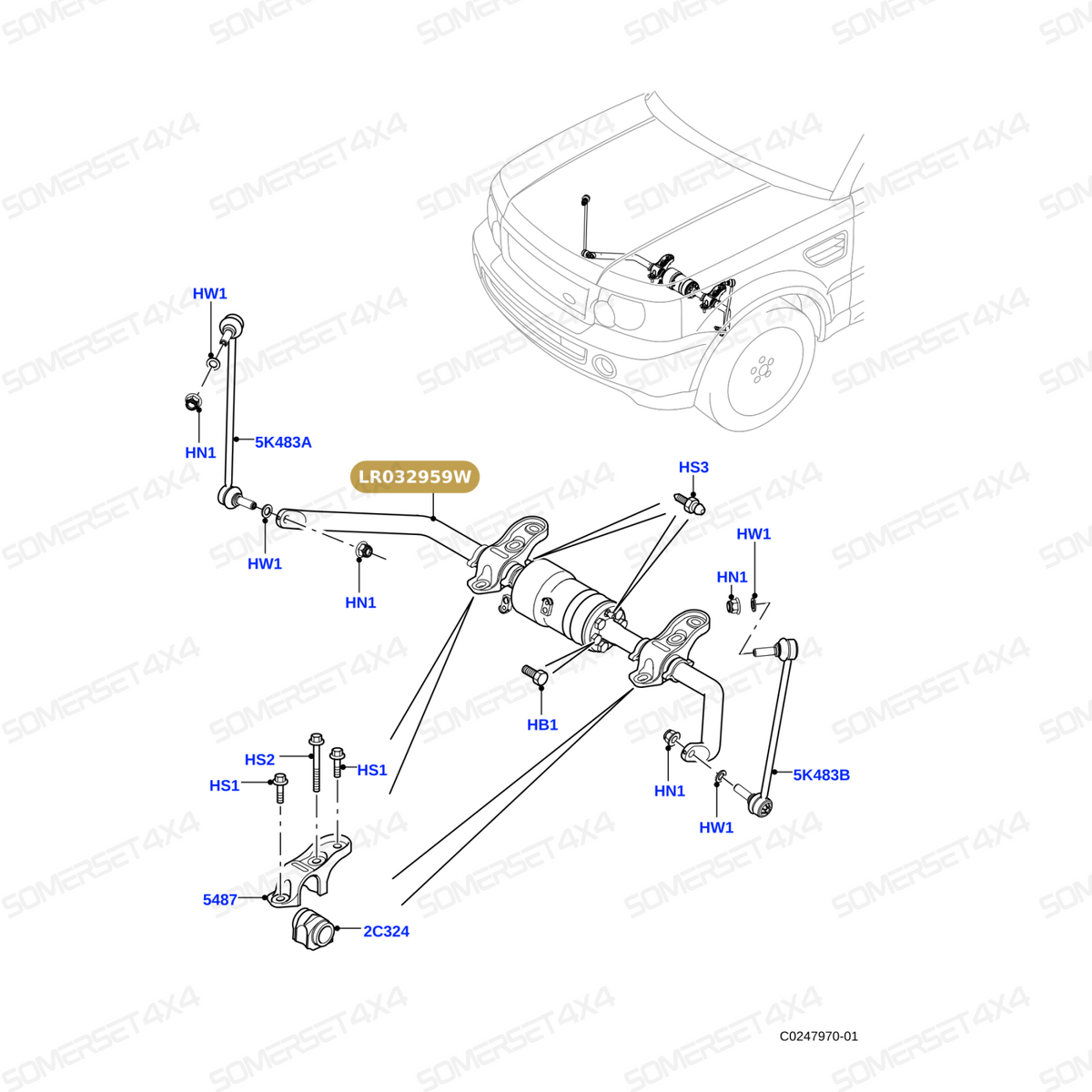 LR032959W LAND ROVER - BAR - ANTI ROLL From BWI