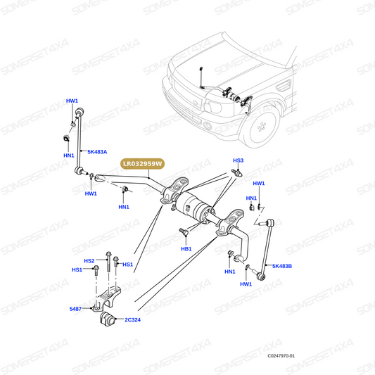 LR032959W LAND ROVER - BAR - ANTI ROLL From BWI