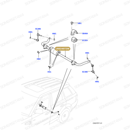 LR024072W LAND ROVER - BAR - ANTI ROLL - 3.9L V8 From BWI