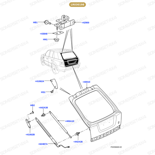 LR030198 LAND ROVER - LIFT - GAS - RRS 10-13 From ALLMAKES