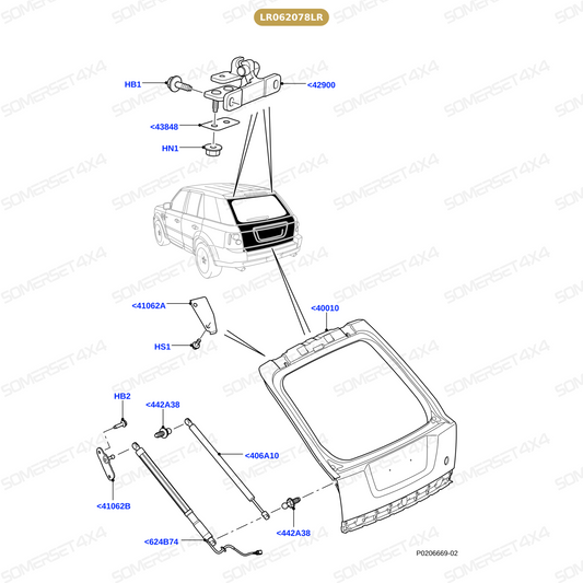 LR062078LR GENUINE LAND ROVER - STRUT - TAILGATE