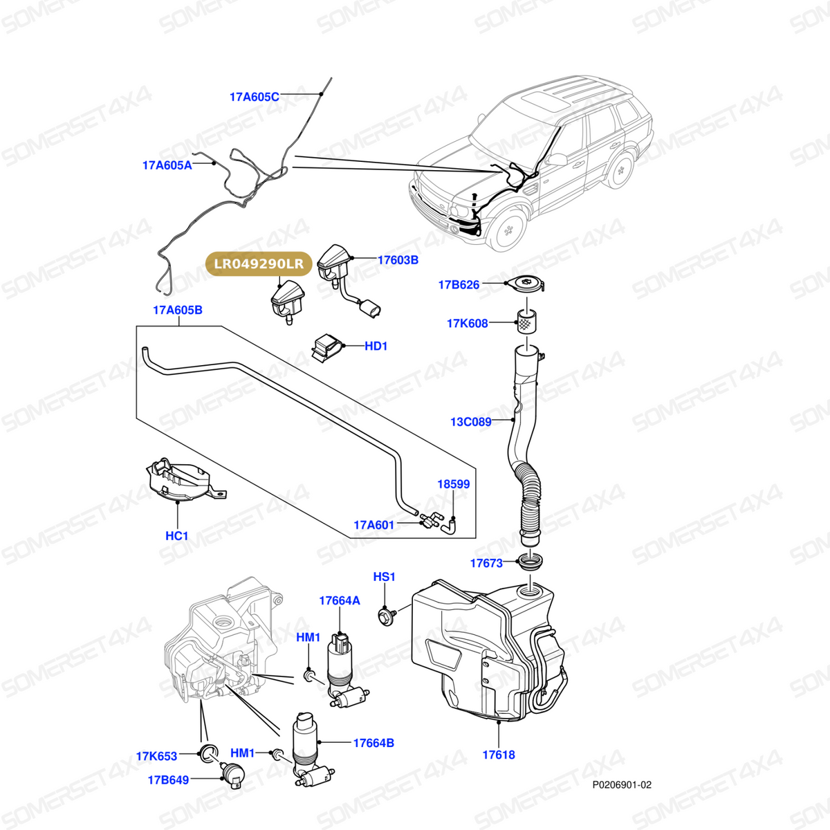 LR049290LR GENUINE LAND ROVER - JET - WINDSHIELD WASHER