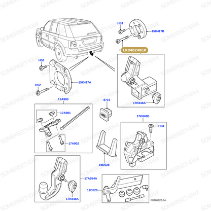 LR040248LR GENUINE LAND ROVER - HOOK - TOWING - REAR